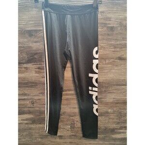 adidas girls 14 Stripe / Logo Black Athletic Tights size youth XL